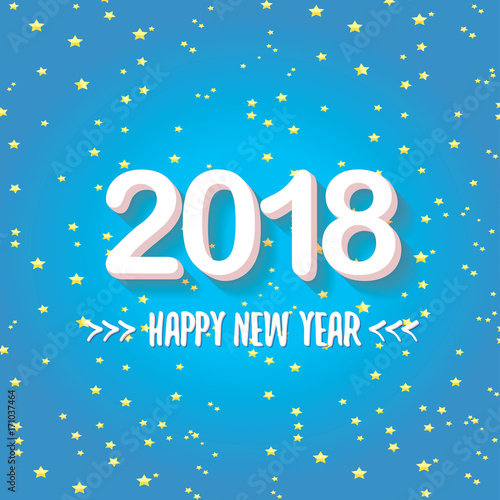 2018 Happy new year creative design blue greeting card