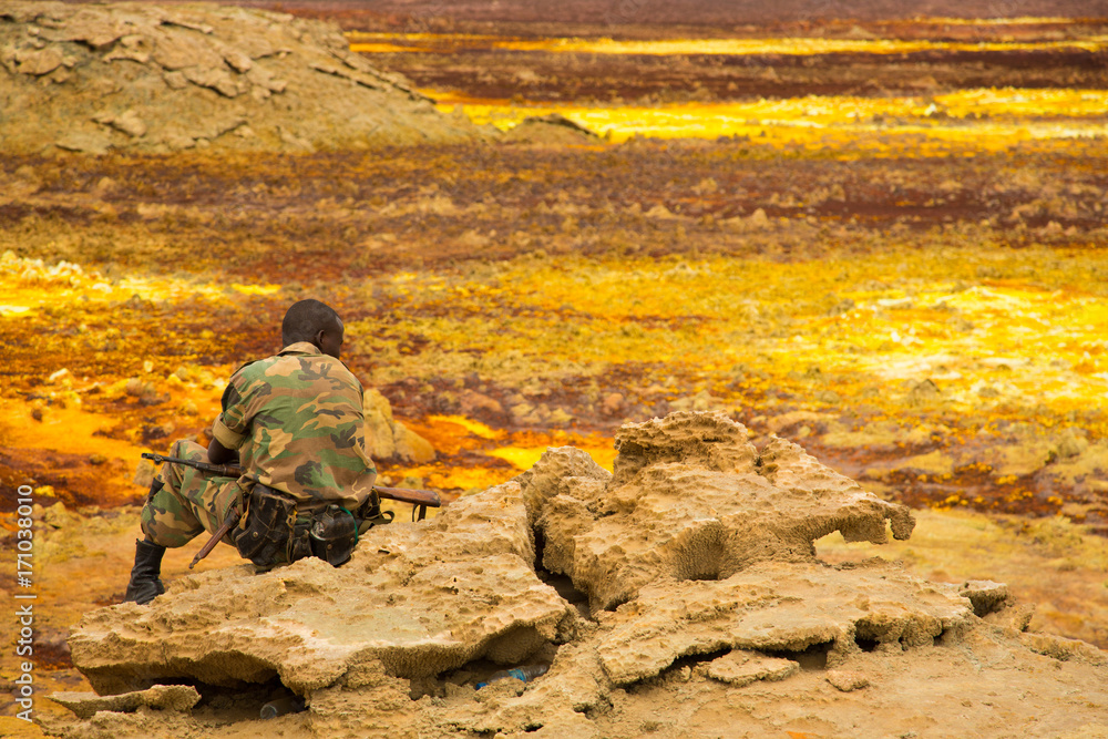 Sulphuric springs in Dallol desert of Ethiopia Sulphuric springs in Dallol desert of Ethiopia
