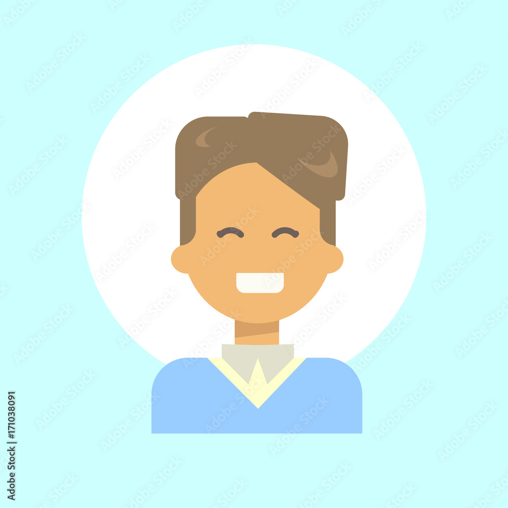 Female Emotion Profile Icon, Woman Cartoon Portrait Happy Smiling Face Vector Illustration