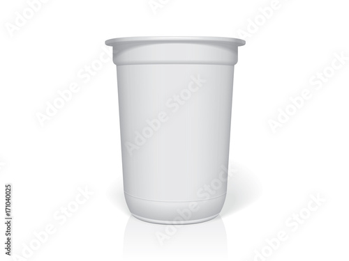 Plastic cup for your design and logo. It's easy to change colors. Mock Up. Vector template