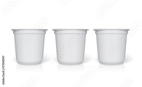 Plastic cup for your design and logo. It's easy to change colors. Mock Up. Vector template