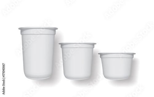 Plastic cup for your design and logo. It's easy to change colors. Mock Up. Vector template