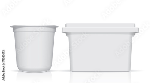 Plastic cup for your design and logo. It's easy to change colors. Mock Up. Vector template