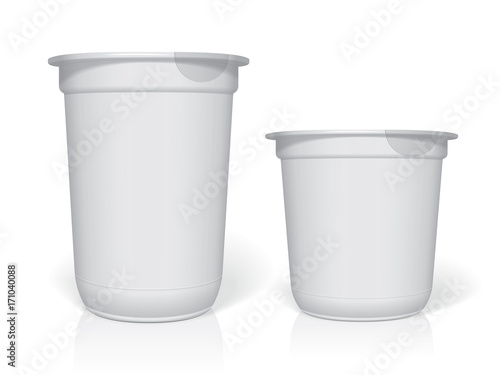 Plastic cup for your design and logo. It's easy to change colors. Mock Up. Vector template