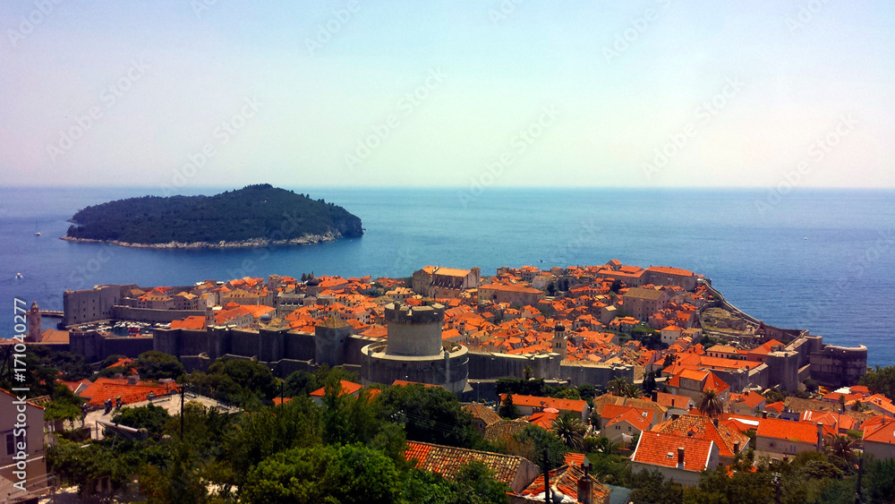 Fototapeta premium Aerial view of the whole old city of Dubrovnik, Croatia