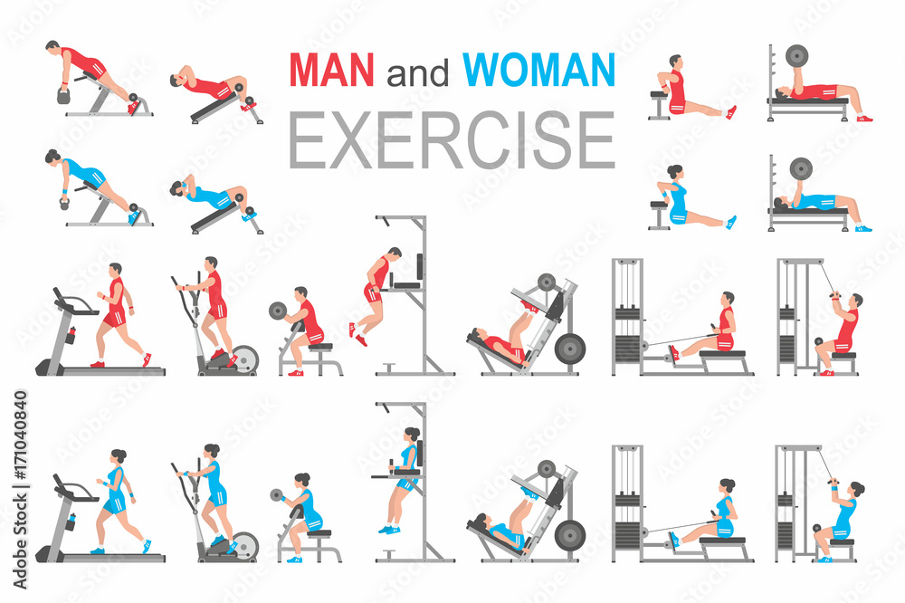 Man and Woman exercise