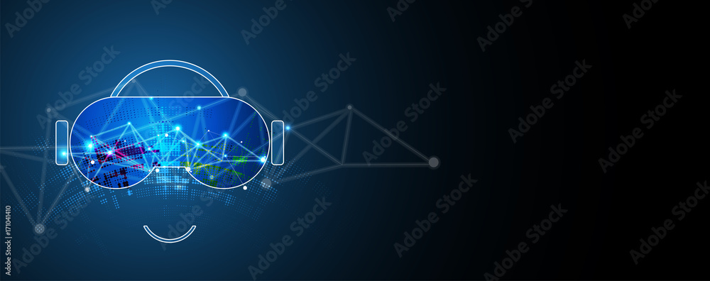virtual reality in life future technology background virtual reality in life future technology background