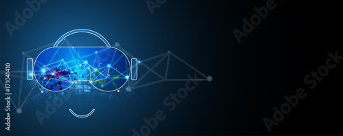 virtual reality in life future technology background