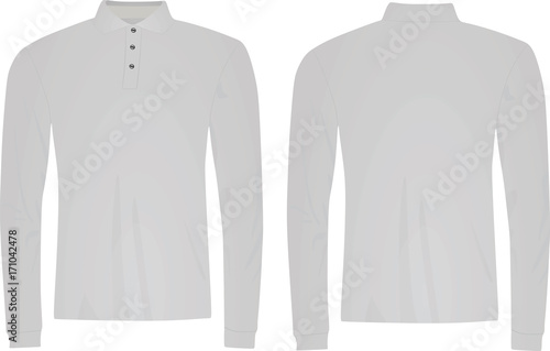Long sleeve polo t shirt. vector illustration. 
