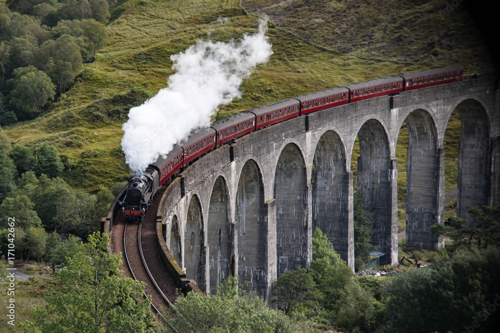 Glenfinnan Viaduct is a railway viaduct in Scotland Stock Photo | Adobe ...