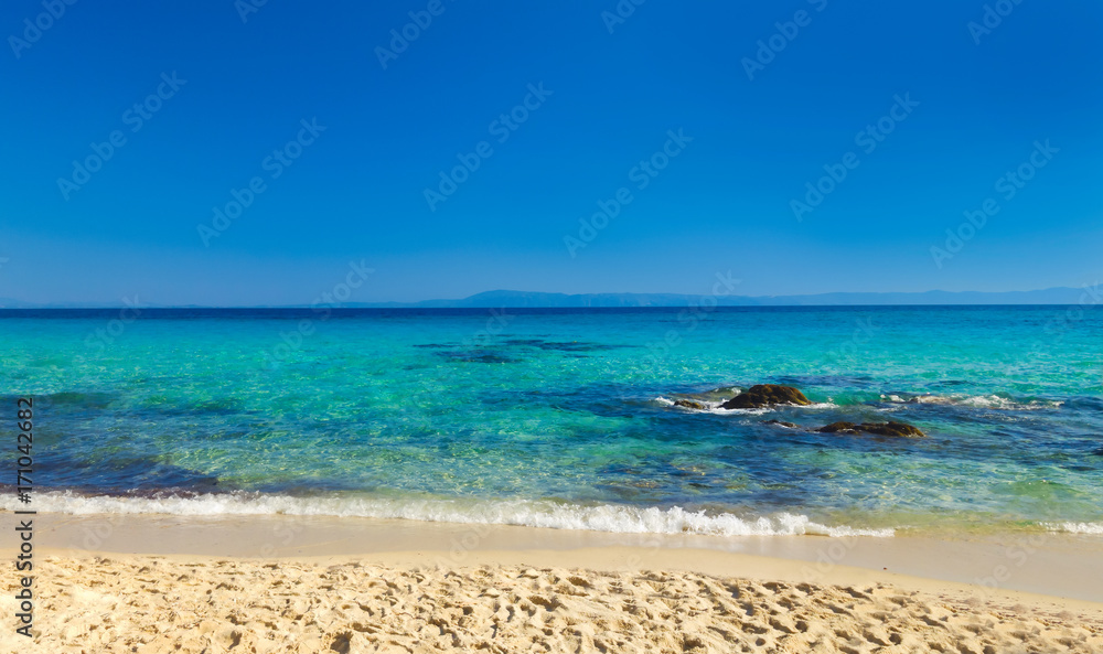 Sea shore under clear sky Sea shore under clear sky