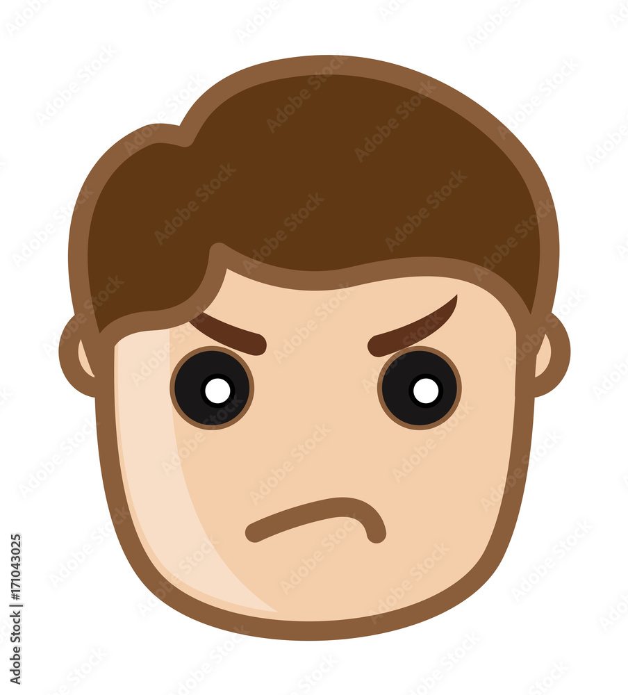 Angry American Cartoon Boy Face Angry American Cartoon Boy Face