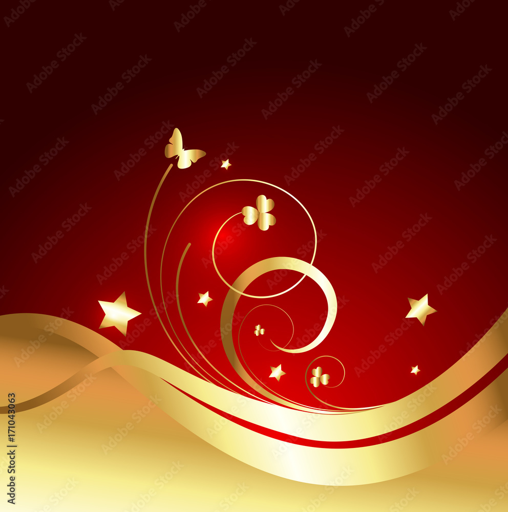 Golden Floral design background shimmer style Golden Floral design background shimmer style