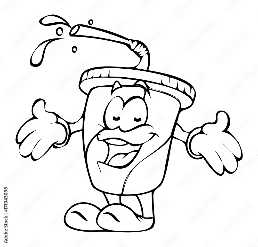 Joyful Cold Drink Cup Character Vector Drawing Joyful Cold Drink Cup Character Vector Drawing