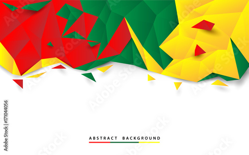 Abstract red green and white polygon on white background. Merry Christmas concept design
