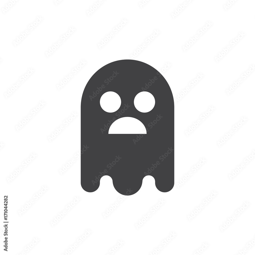 Ghost icon vector, filled flat sign, solid pictogram isolated on white. Halloween holiday Symbol, logo illustration. Ghost icon vector, filled flat sign, solid pictogram isolated on white. Halloween holiday Symbol, logo illustration.