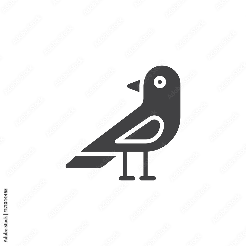 Raven bird icon vector, filled flat sign, solid pictogram isolated on white. Halloween holiday Symbol, logo illustration. Raven bird icon vector, filled flat sign, solid pictogram isolated on white. Halloween holiday Symbol, logo illustration.