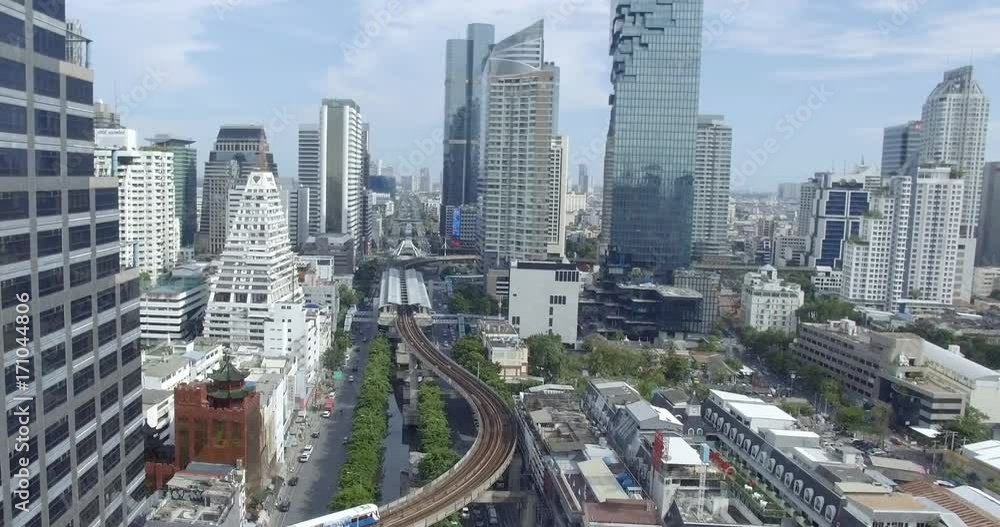 Aerial view of business district Bangkok, Thailand. Aerial view of business district Bangkok, Thailand.