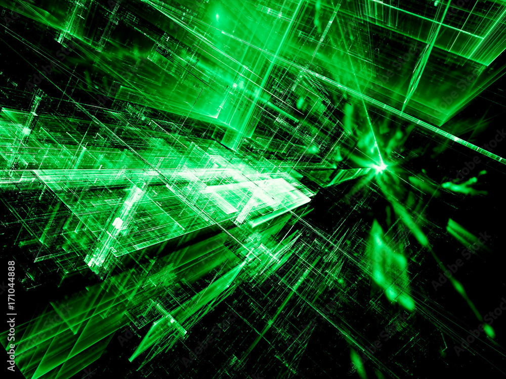 Fototapeta premium Sci fi background - abstract digitally generated image