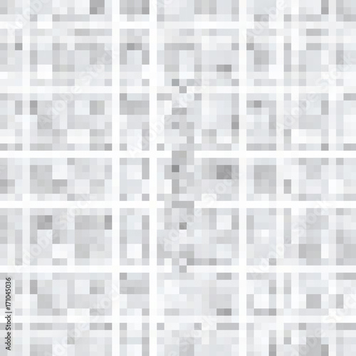 Abstract gray background of squares. Geometric texture. Halftone effect