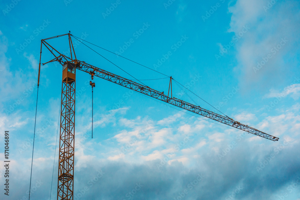 industrial crane with blue sky