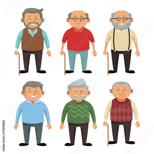 Cute grandparents cartoon icon vector illustration graphic design