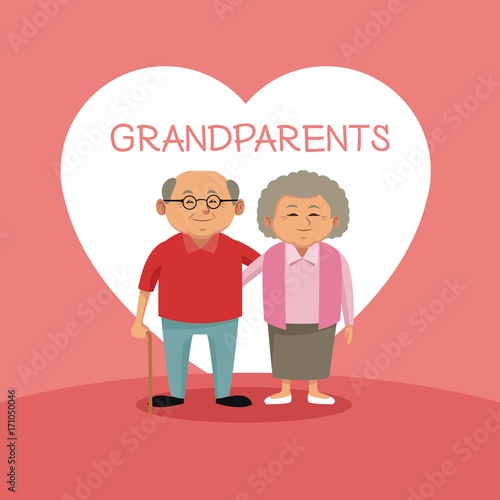 Cute grandparents cartoon icon vector illustration graphic design