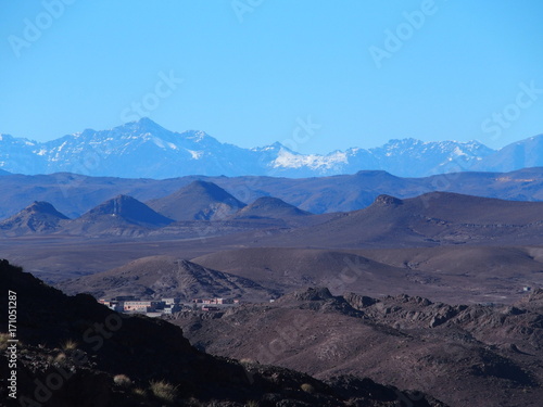 High ATLAS MOUNTAINS range landscape in central MOROCCO in Africa