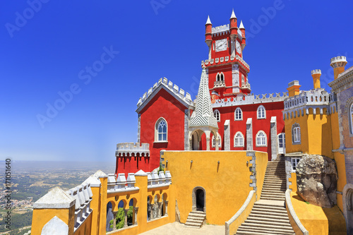 Pena National Palace above Sintra town, Portugal photo