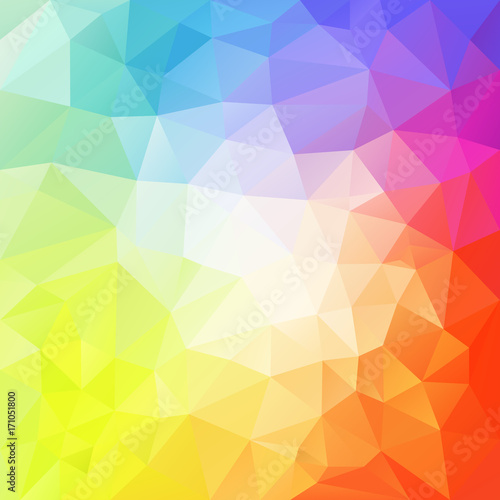 vector abstract irregular polygon background with a triangle pattern in light pastel full color spectrum with reflection in the middle