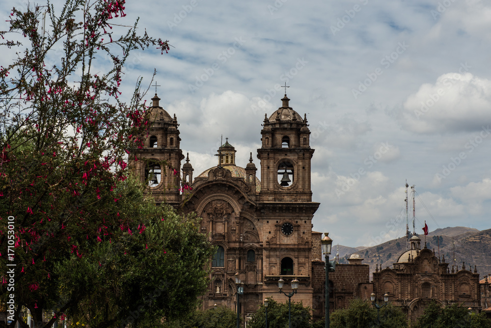 A view of the Catholic Church in the main square of Cusco, Plaza de Armas, Peru.