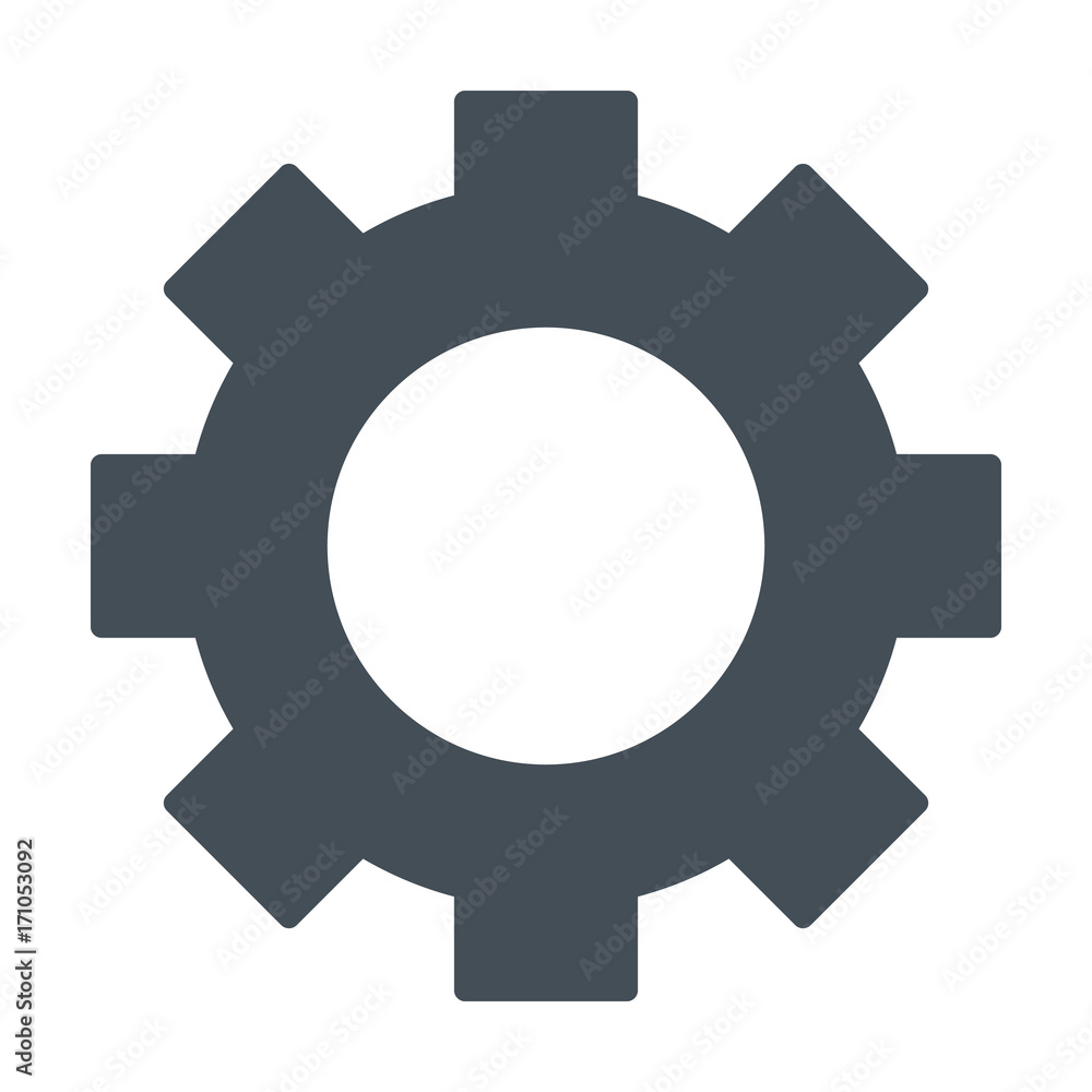 Gear wheel silhouette icon. Cog symbol. Vector