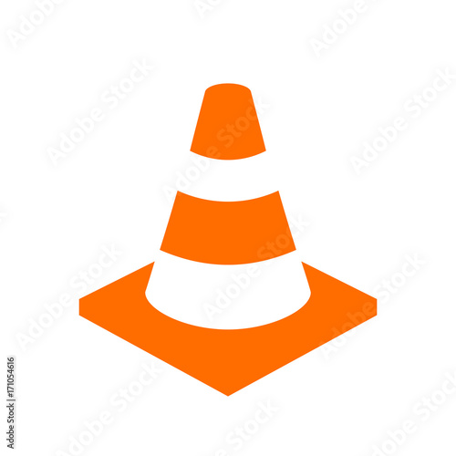 Orange safety cone vector icon