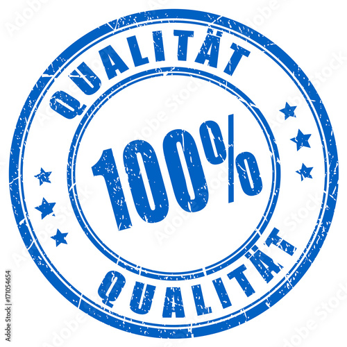 German language quality blue ink stamp
