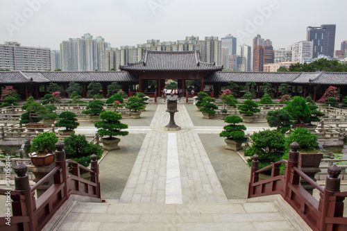 The hall at the beautiful antique temple photo