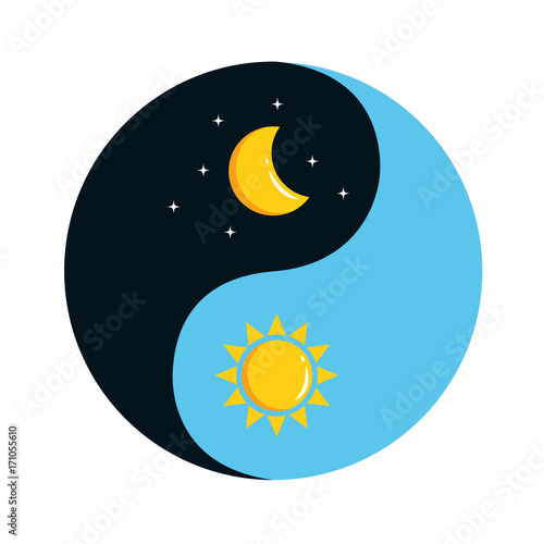 tag und nacht grafik yin yang
