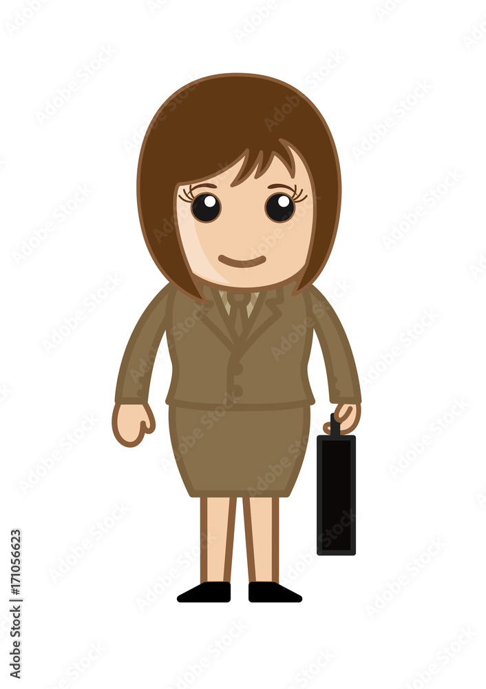Cartoon Businesswoman Character Portrait Cartoon Businesswoman Character Portrait