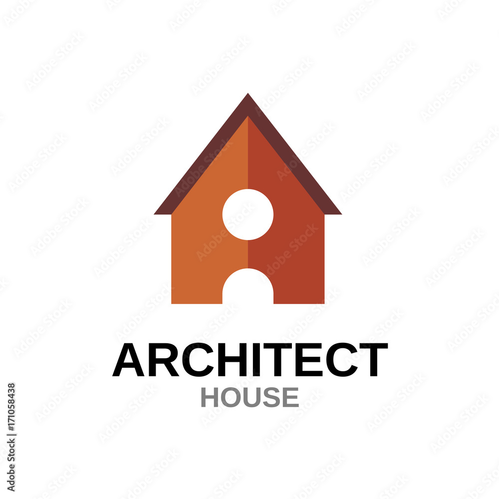Letter A house concept. Building with door. Letter A house concept. Building with door.