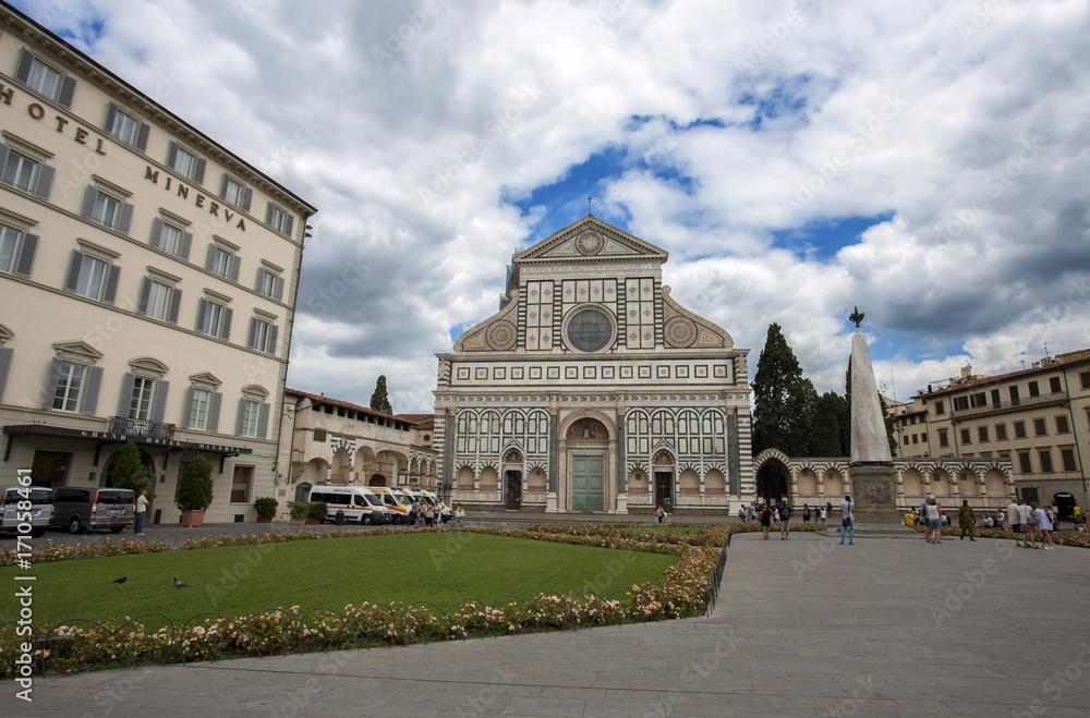 FLORENCE (FIRENZE), JULY 28, 2017 - Santa Maria Novella church in Florence (Firenze), Tuscany, Italy.
