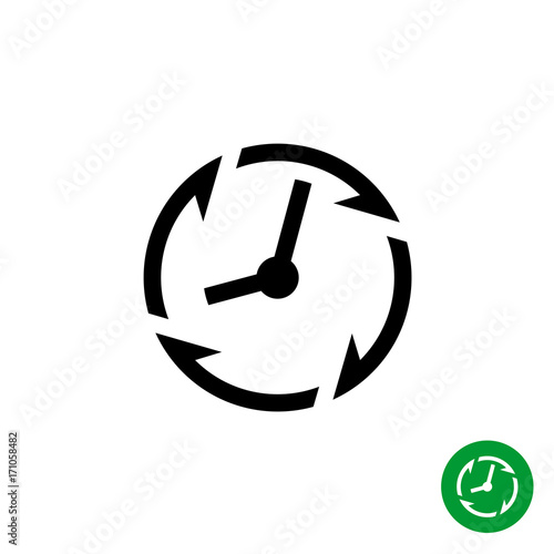 Long lifetime period icon. Timer with arrows.