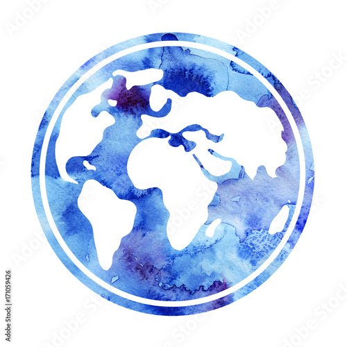Earth Day. Day of Peace. Ecological poster. Saving the planet. Watercolor.