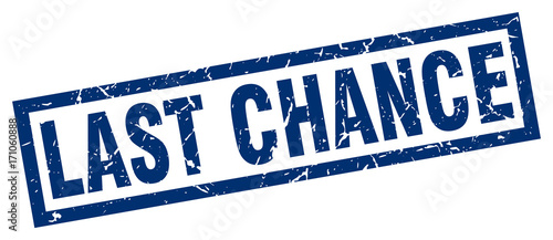 square grunge blue last chance stamp