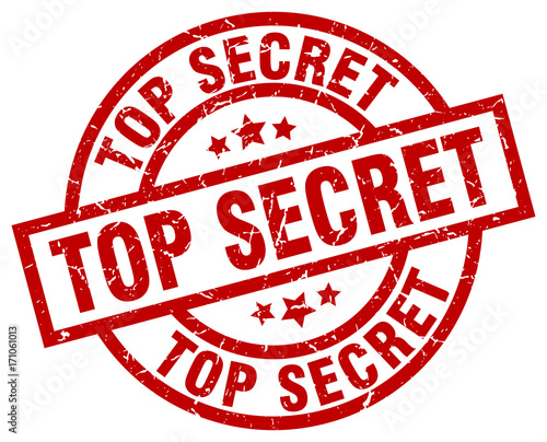 top secret round red grunge stamp