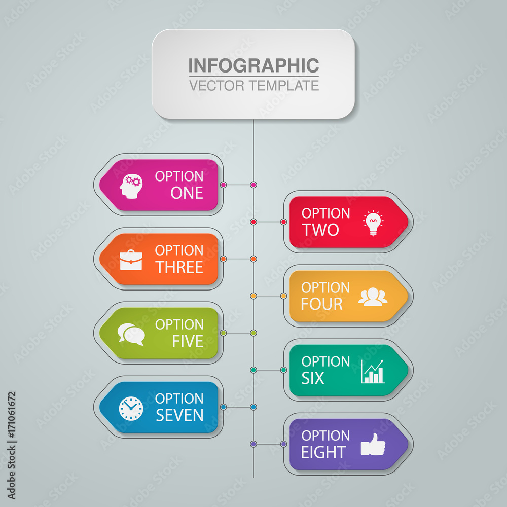 Vector infographic template for diagram, graph, presentation, chart, business concept with 8 options. Vector infographic template for diagram, graph, presentation, chart, business concept with 8 options.