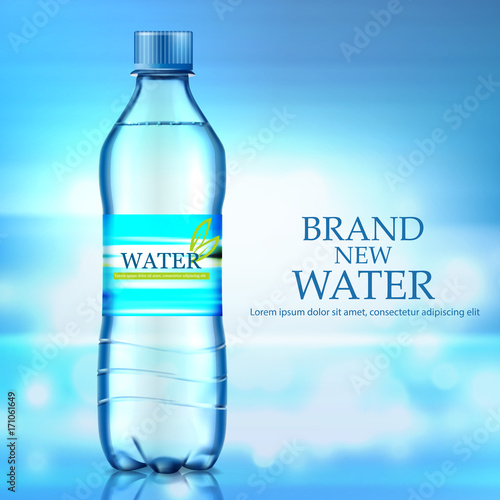 bottle of water on a white background. Vector illustration
