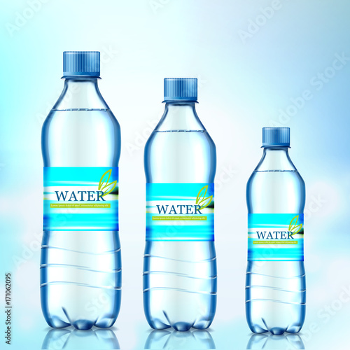 bottle of water on a white background. Vector illustration