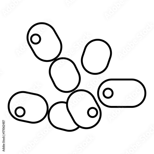 Coccus bacilli icon , outline style