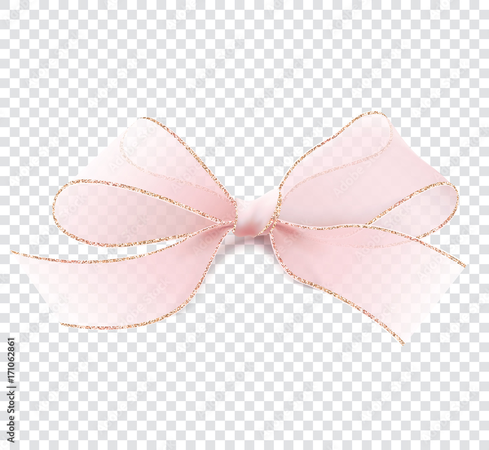 Rose Gold Bow Ribbon Isolated On Stock Vector (Royalty Free