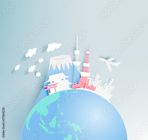 Photography Tokyo japan city paper art style
