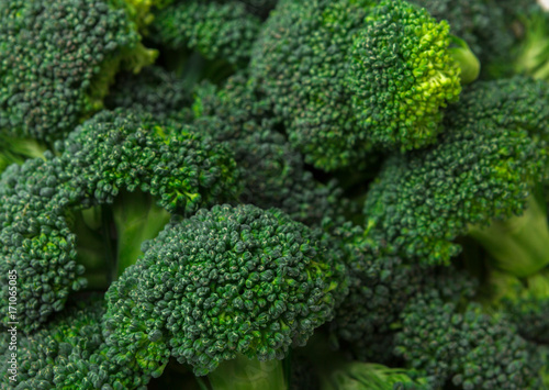 Fresh broccoli texture background, closeup
